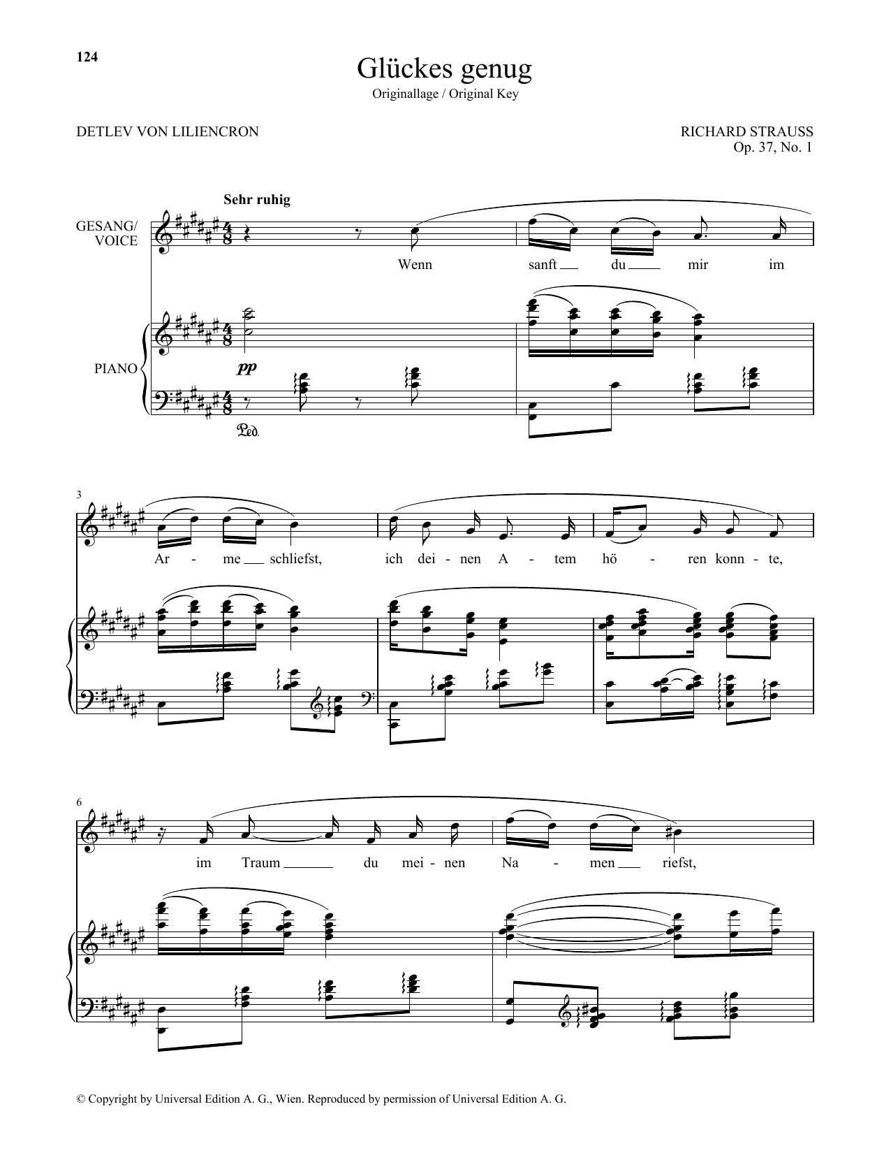 Gluckes Genug (High Voice) (Piano & Vocal) von Richard Strauss