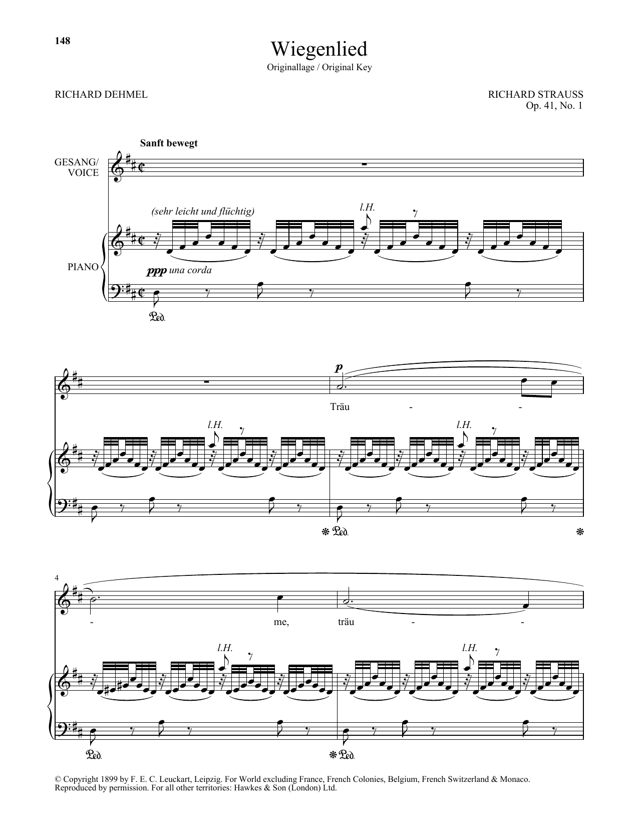Wiegenlied (High Voice) (Piano & Vocal) von Richard Strauss