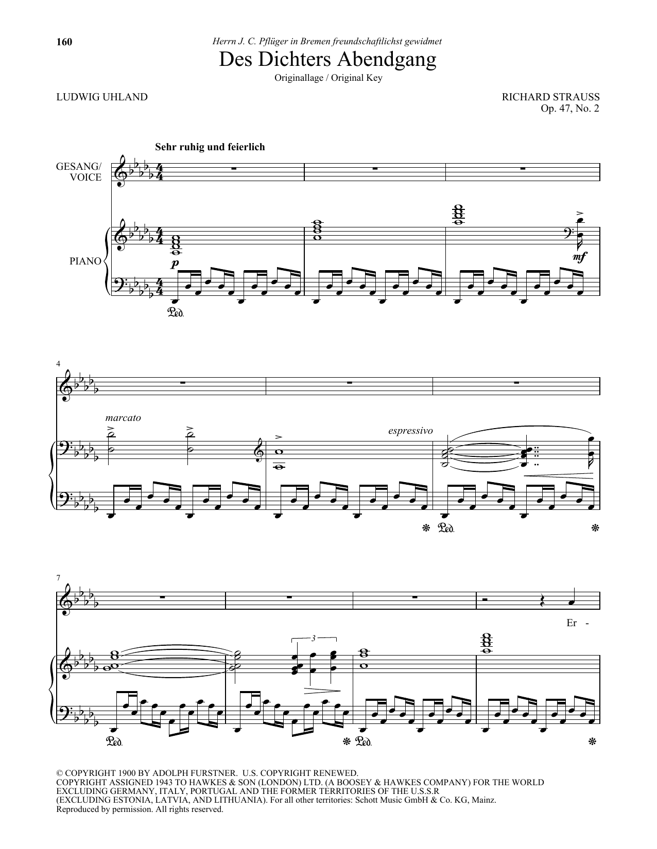 Des Dichters Abendgang (High Voice) (Piano & Vocal) von Richard Strauss