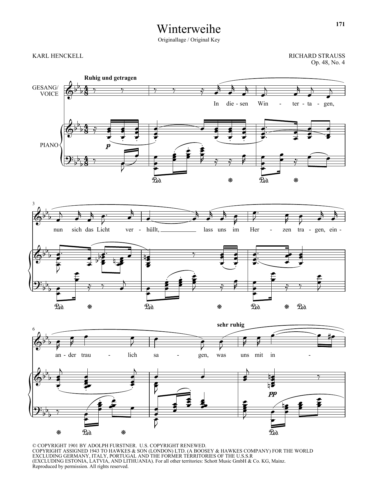 Winterweihe (High Voice) (Piano & Vocal) von Richard Strauss
