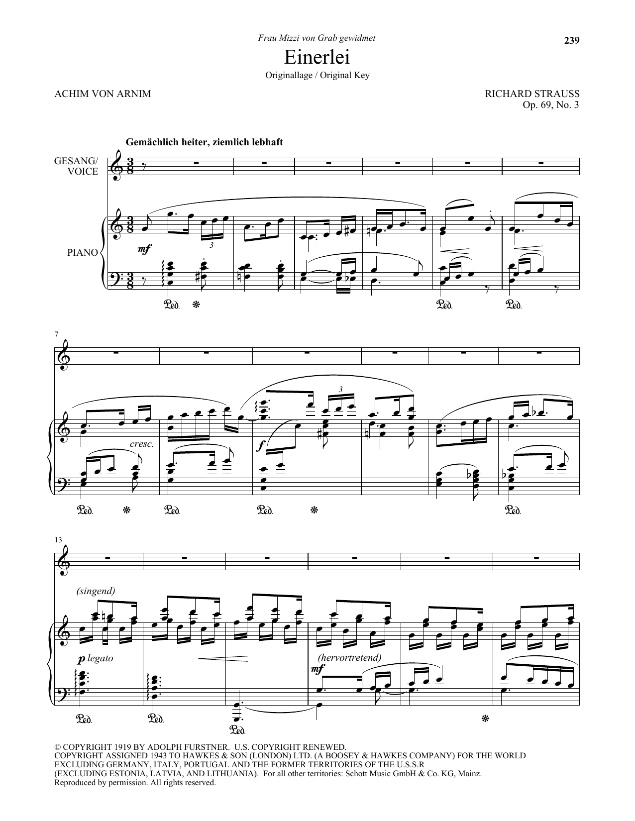 Einerlei (High Voice) (Piano & Vocal) von Richard Strauss