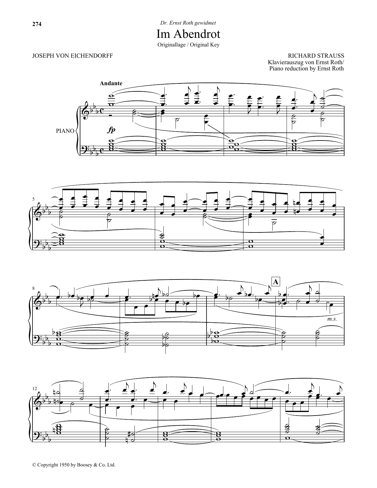 Im Abendrot (High Voice) (Piano & Vocal) von Richard Strauss