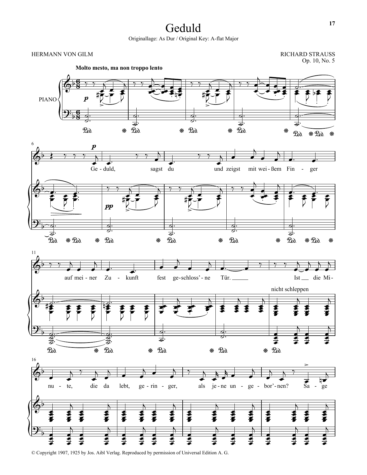 Geduld (Low Voice) (Piano & Vocal) von Richard Strauss