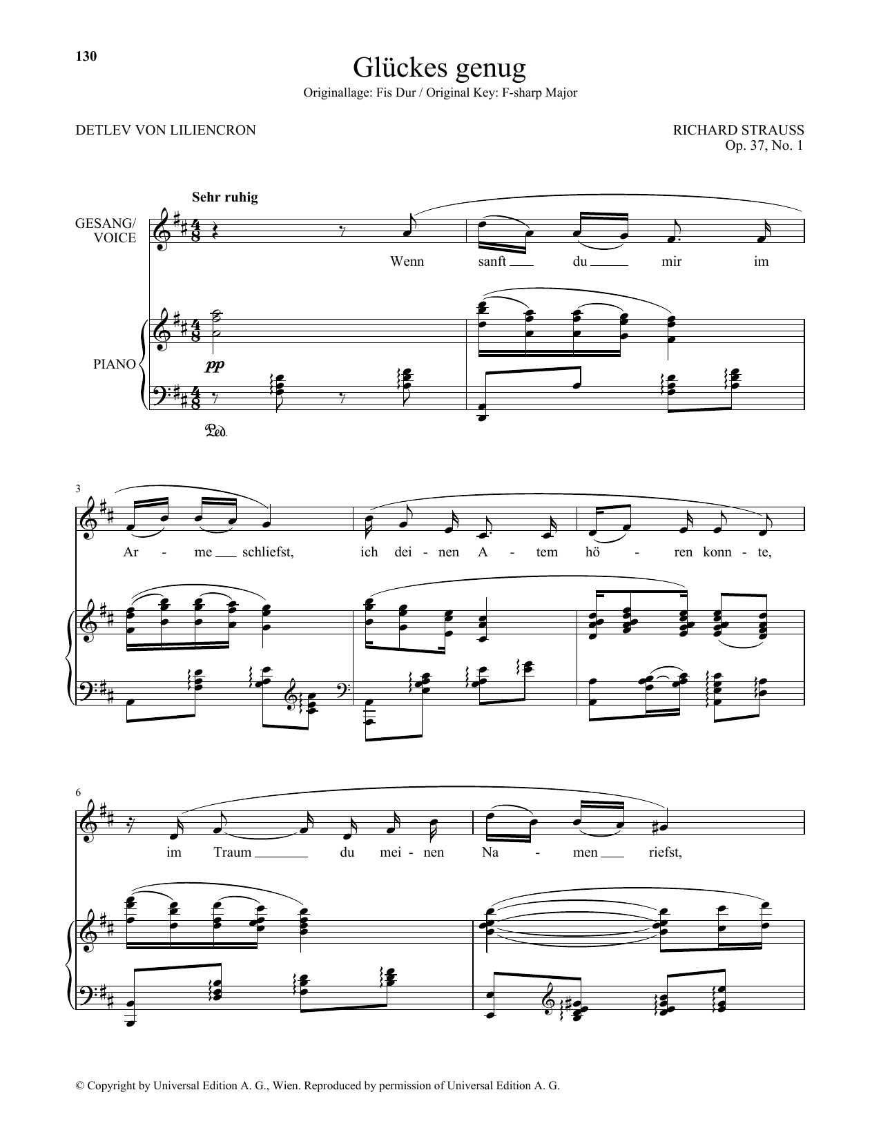 Gluckes Genug (Low Voice) (Piano & Vocal) von Richard Strauss