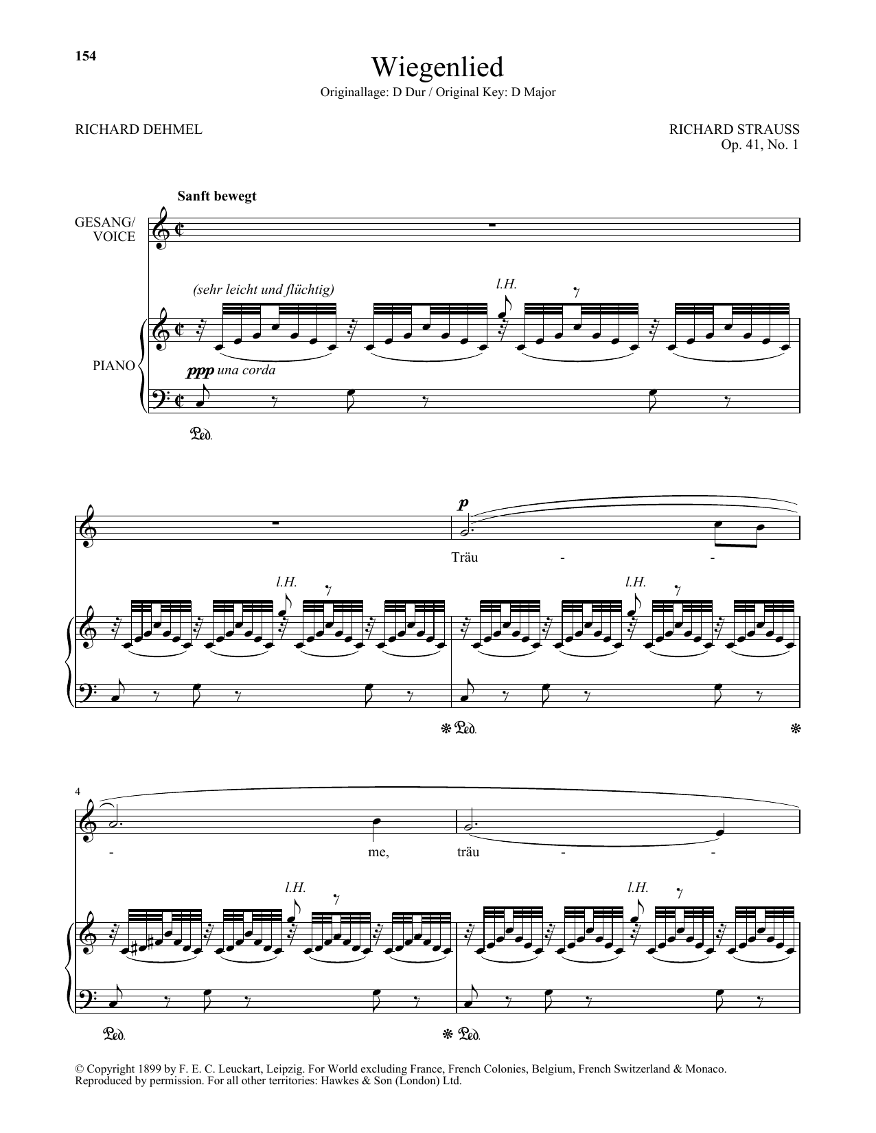 Wiegenlied (Low Voice) (Piano & Vocal) von Richard Strauss