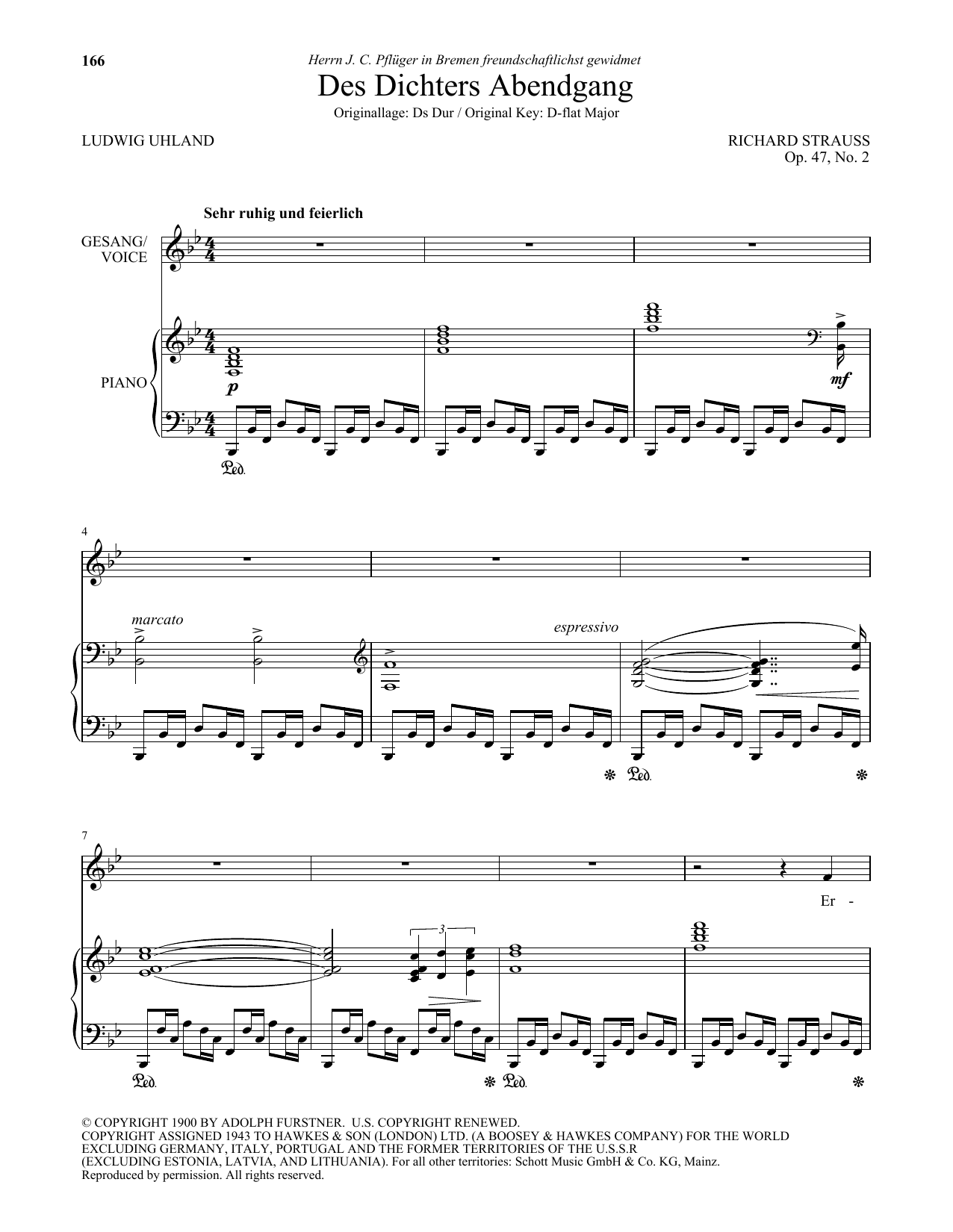 Des Dichters Abendgang (Low Voice) (Piano & Vocal) von Richard Strauss
