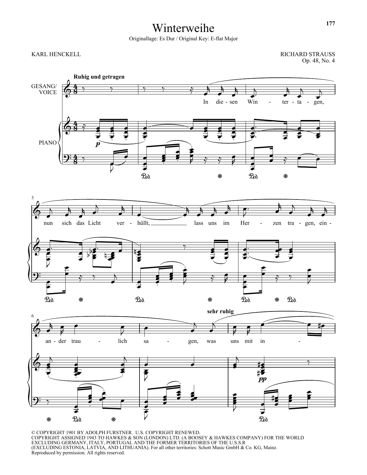 Winterweihe (Low Voice) (Piano & Vocal) von Richard Strauss