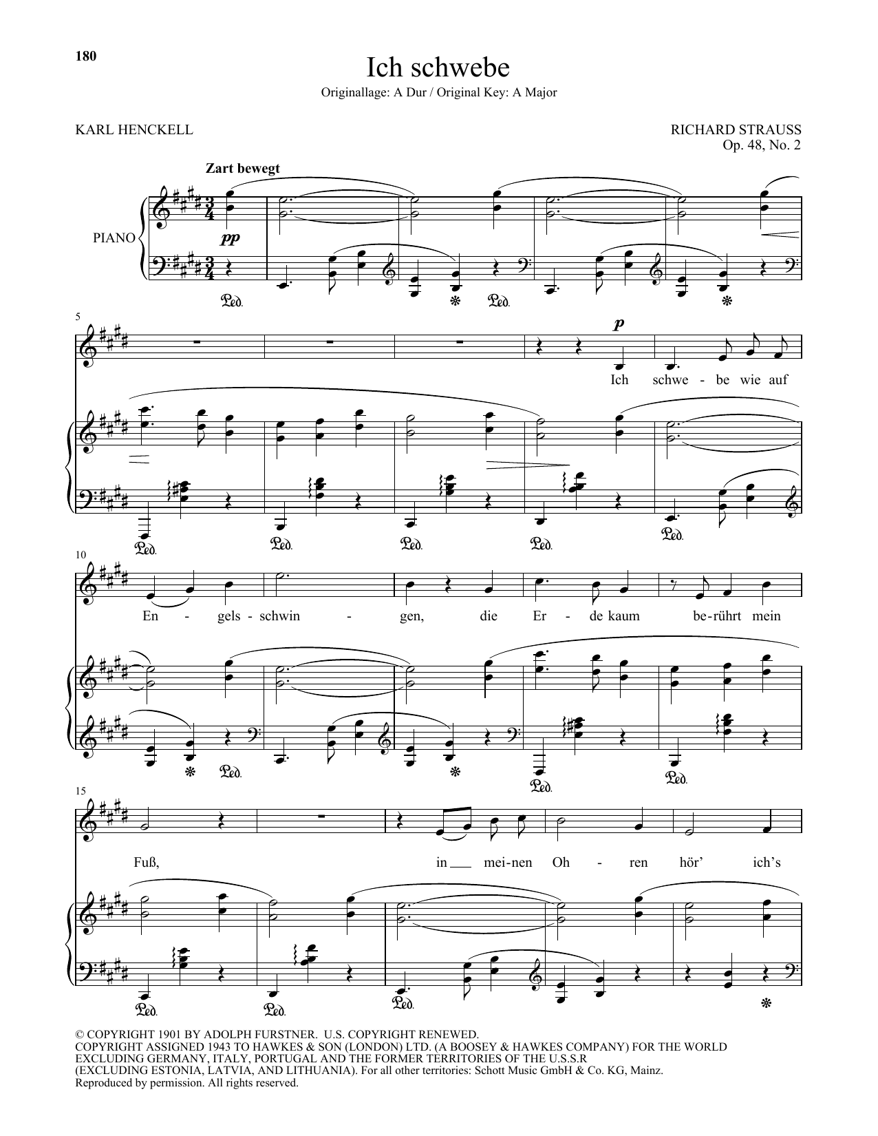 Ich Schwebe (Low Voice) (Piano & Vocal) von Richard Strauss