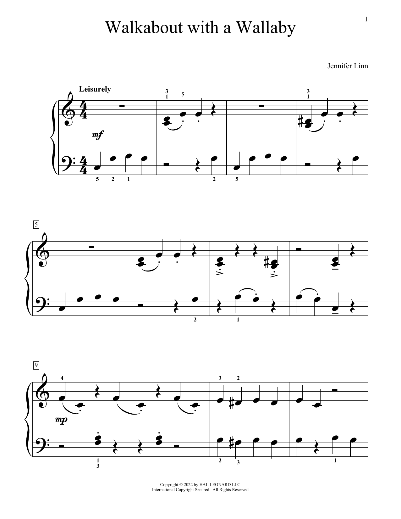 Walkabout With A Wallaby (Educational Piano) von Jennifer Linn