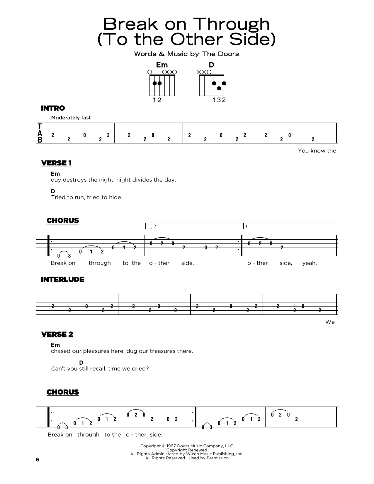 Break On Through (To The Other Side) (Really Easy Guitar) von The Doors