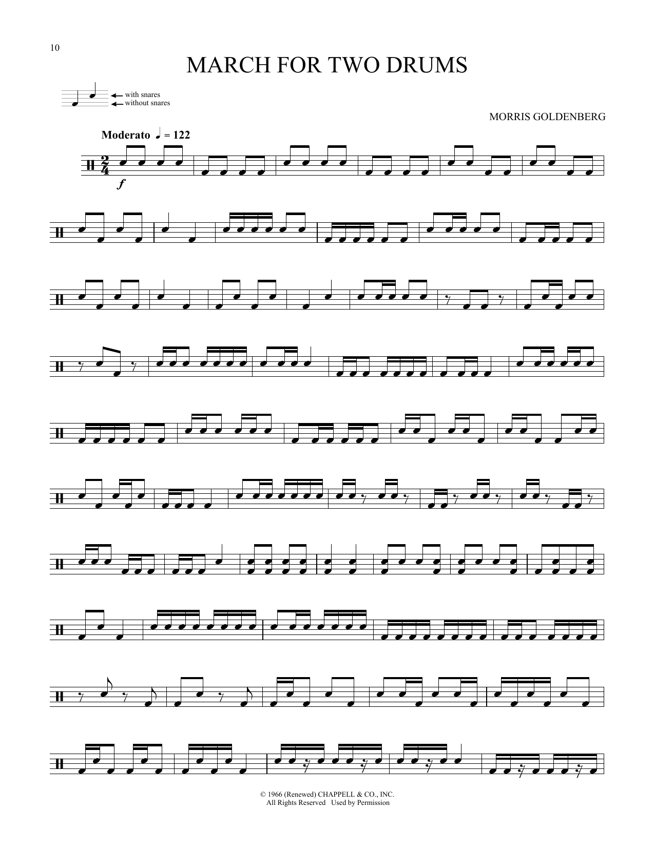 March For Two Drums (Snare Drum Solo) von Morris Goldenberg