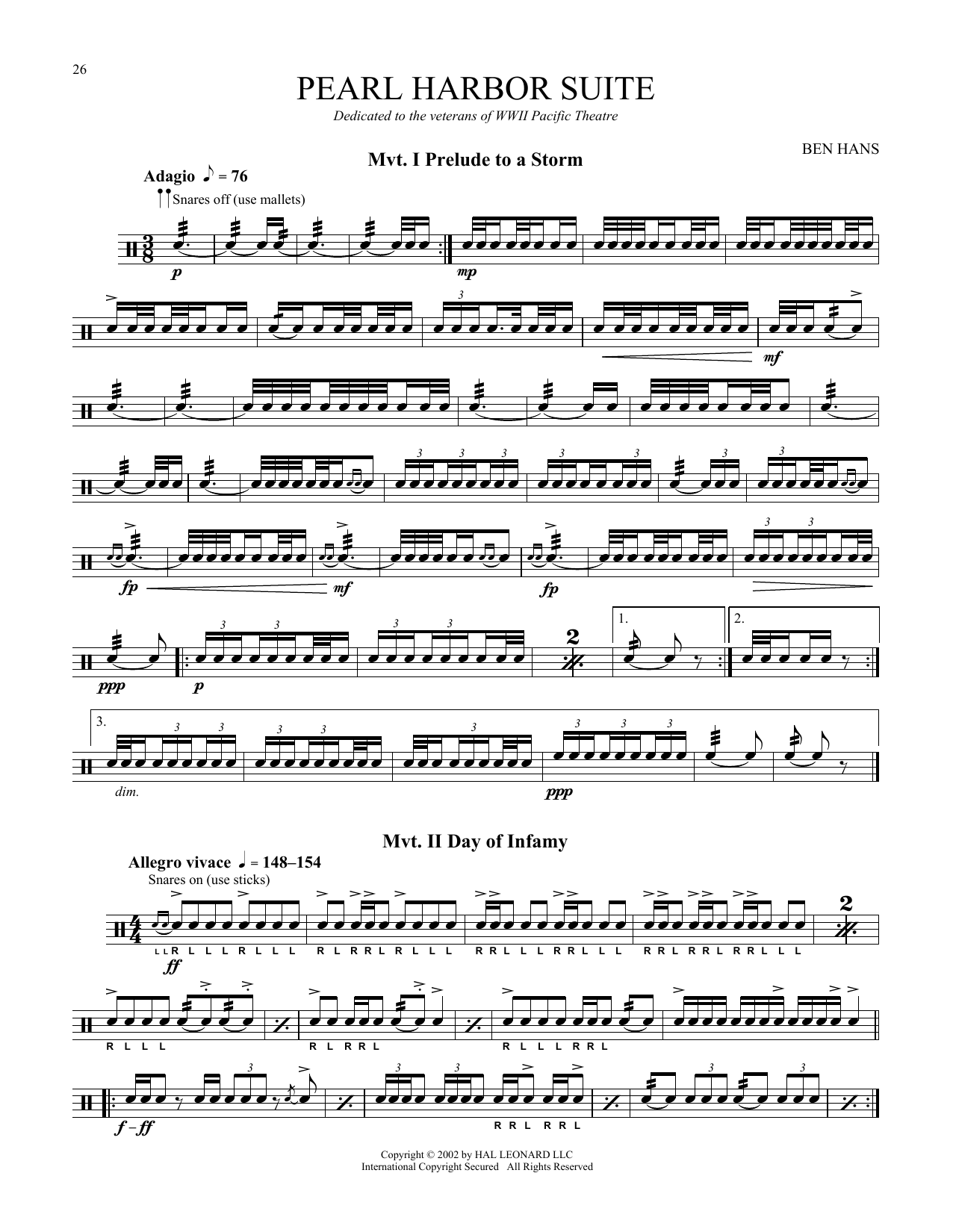 Pearl Harbor Suite (Snare Drum Solo) von Ben Hans