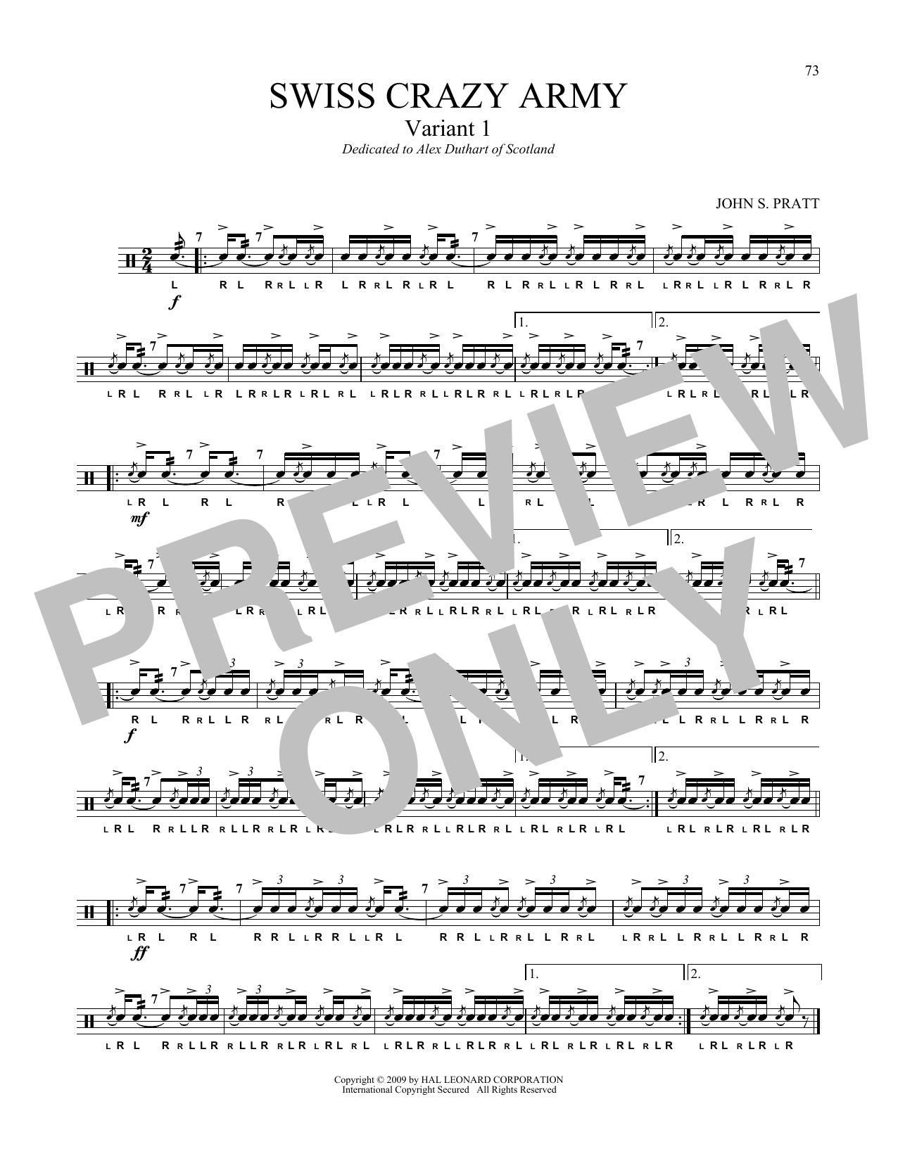 Swiss Crazy Army Variant 1 (Snare Drum Solo) von John S. Pratt