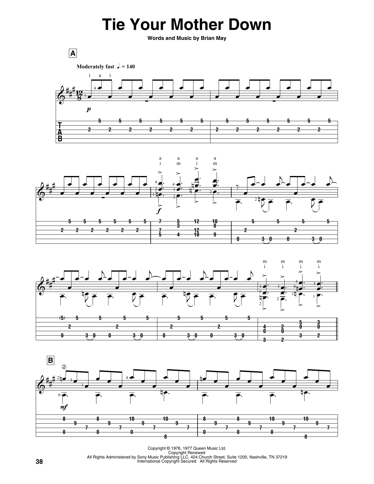 Tie Your Mother Down (Solo Guitar) von Queen