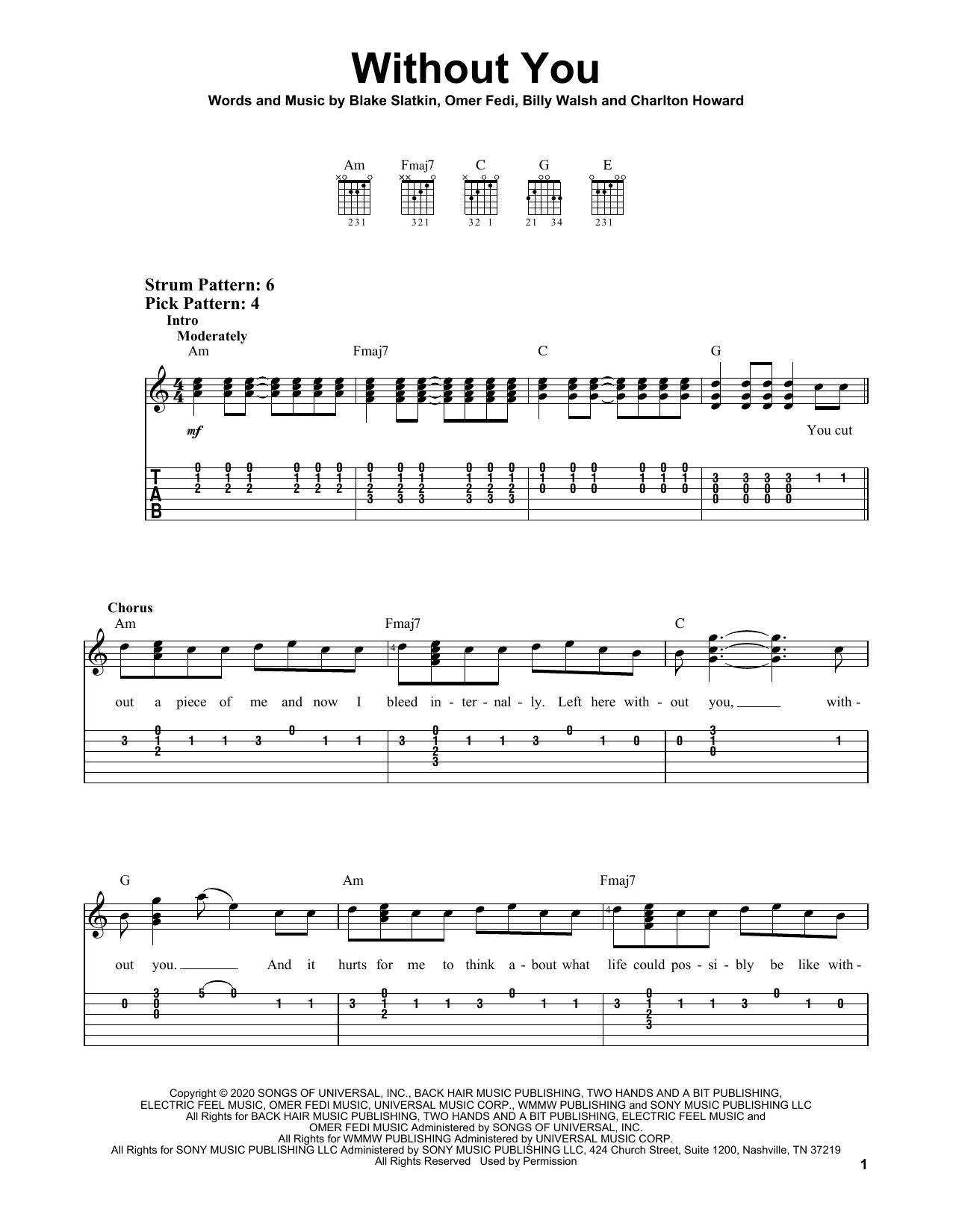 Without You (Easy Guitar Tab) von The Kid LAROI