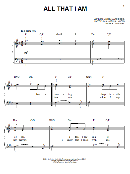 All That I Am (Easy Piano) von The Afters