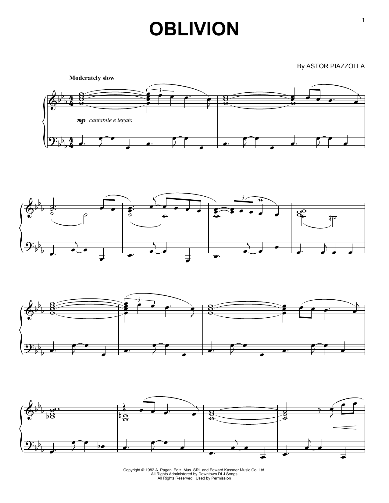 Oblivion (Piano Solo) von Astor Piazzolla