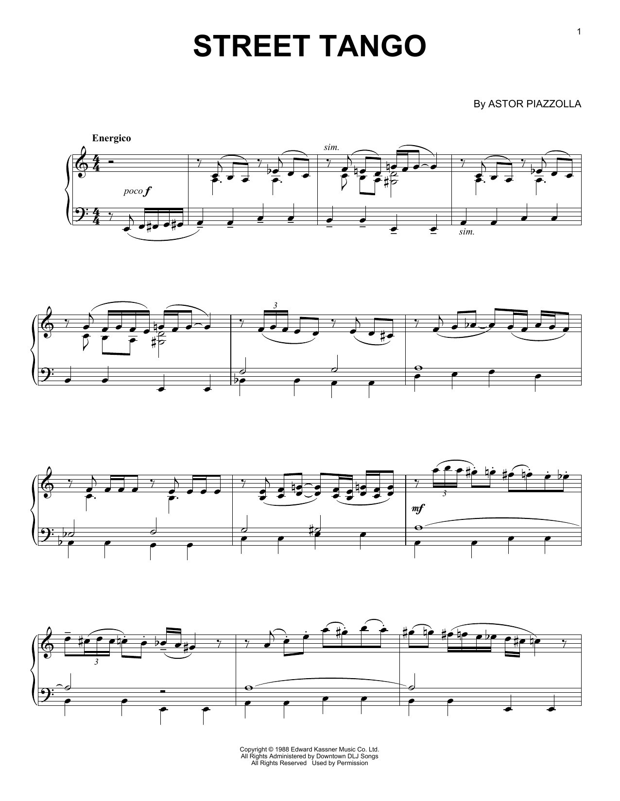 Street Tango (Piano Solo) von Astor Piazzolla