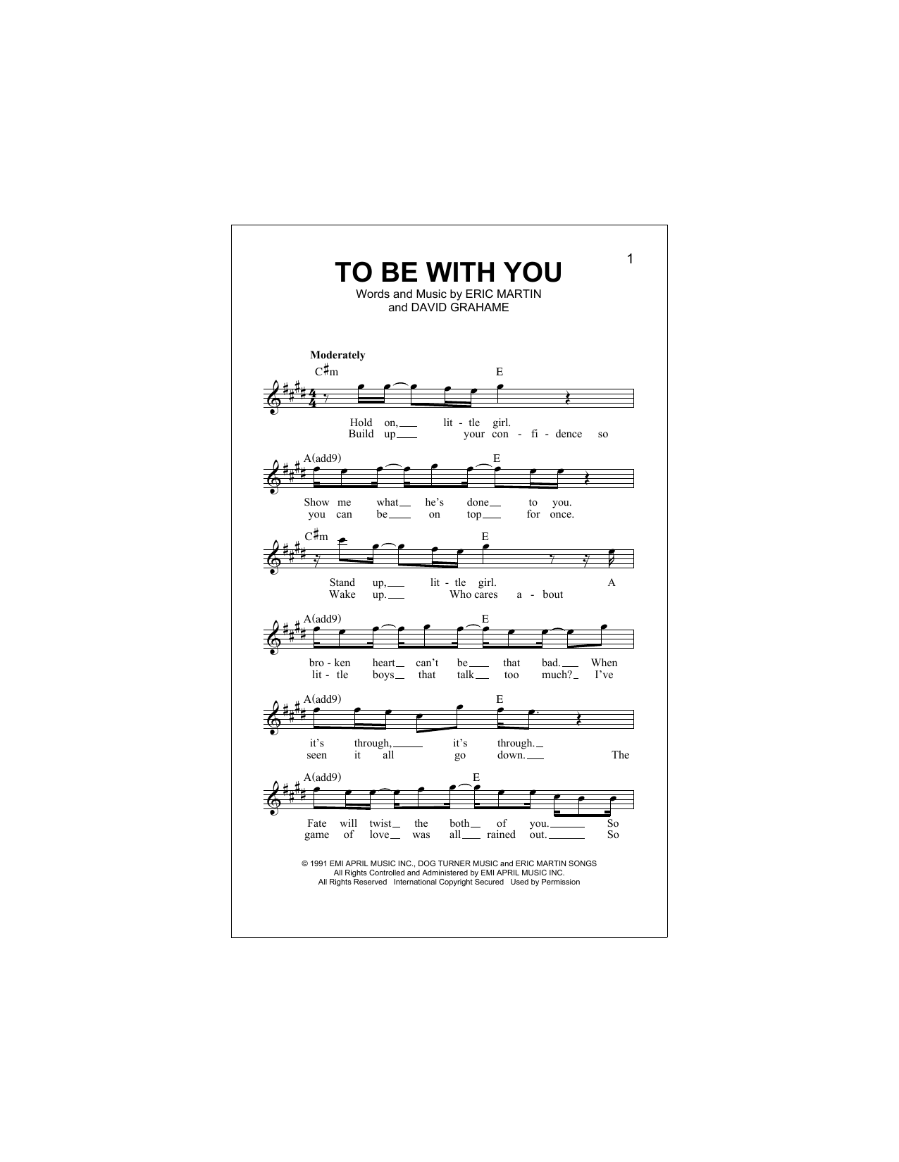 To Be With You (Lead Sheet / Fake Book) von Mr. Big