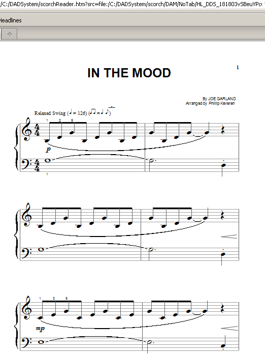 In The Mood (arr. Phillip Keveren) (Big Note Piano) von Glenn Miller & His Orchestra
