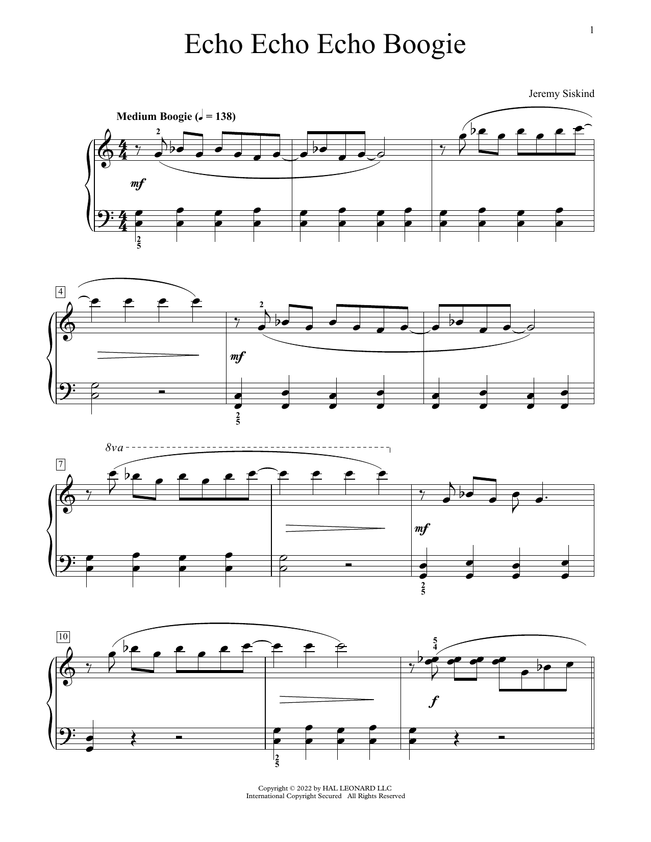 Echo Echo Echo Boogie (Educational Piano) von Jeremy Siskind