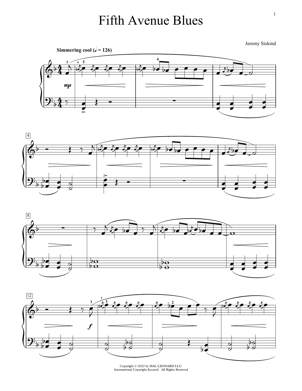 Fifth Avenue Blues (Educational Piano) von Jeremy Siskind