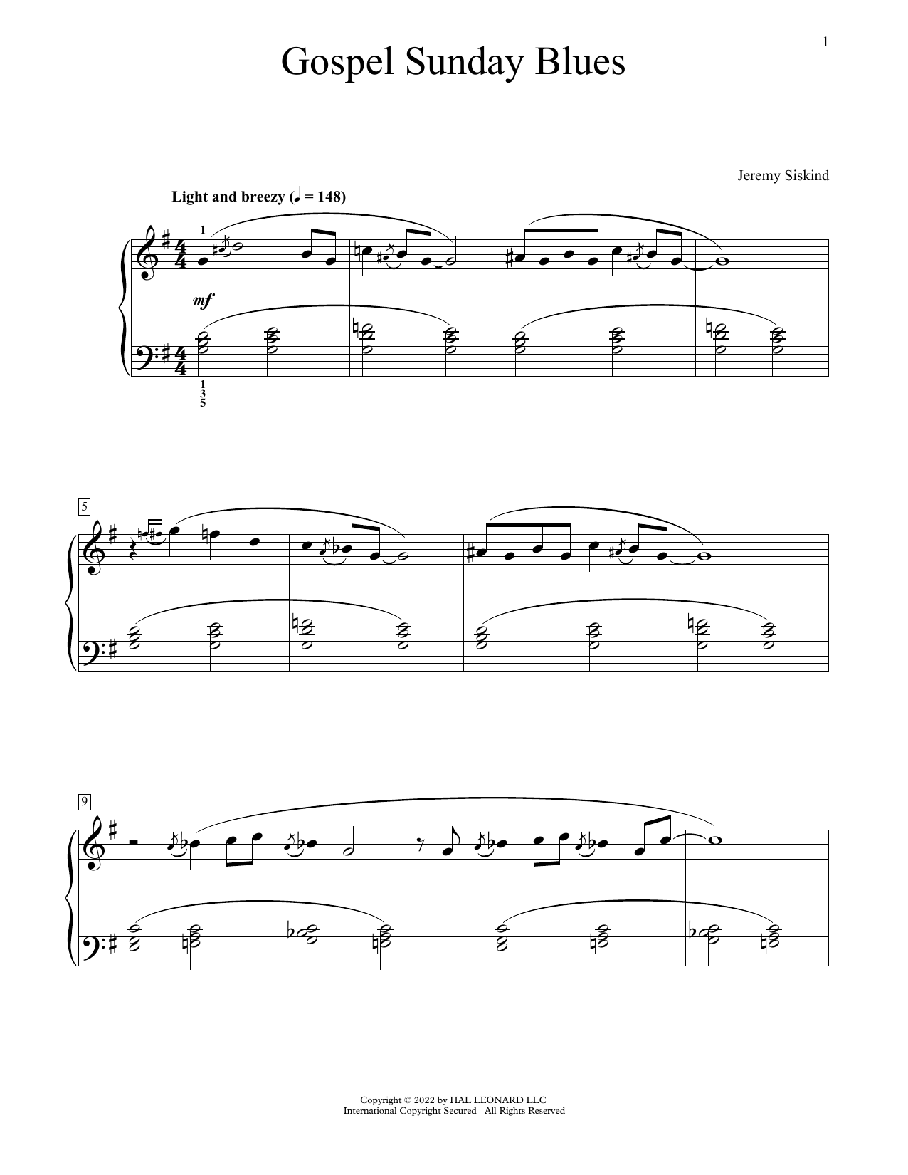 Gospel Sunday Blues (Educational Piano) von Jeremy Siskind