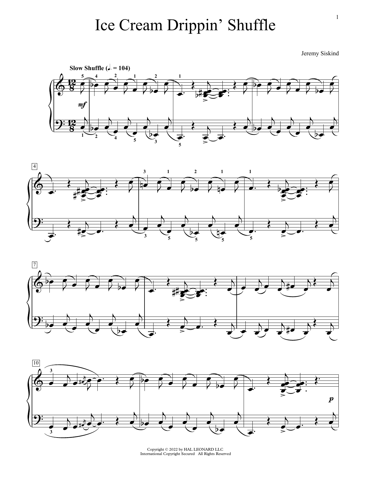 Ice Cream Drippin' Shuffle (Educational Piano) von Jeremy Siskind