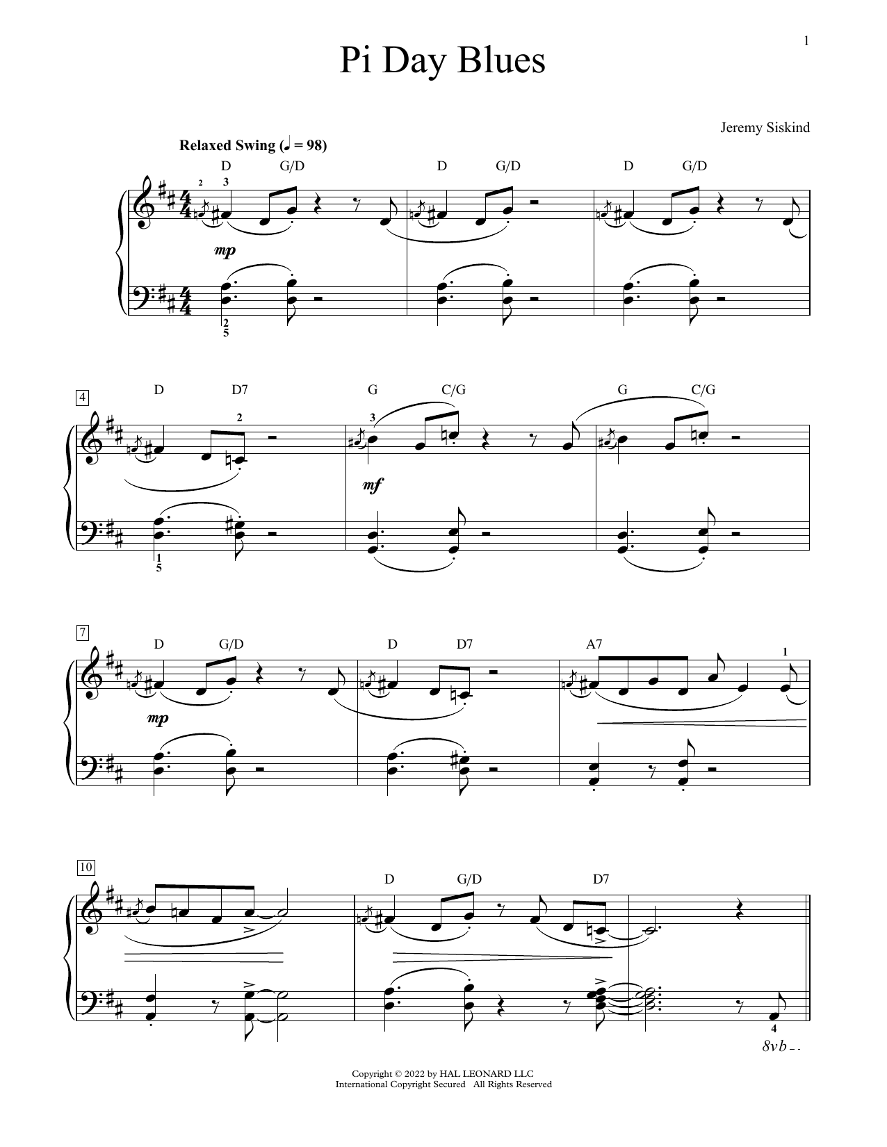 Pi Day Blues (Educational Piano) von Jeremy Siskind