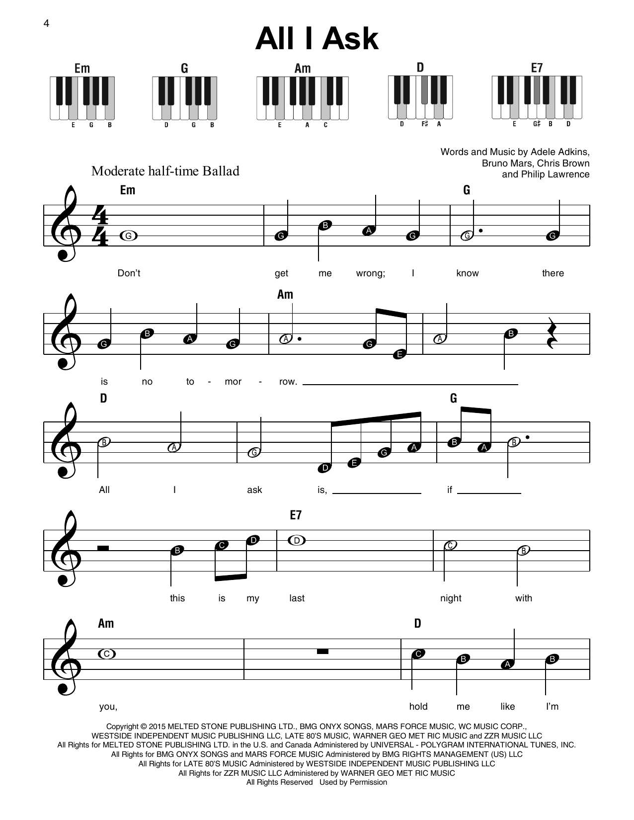 All I Ask (Super Easy Piano) von Adele