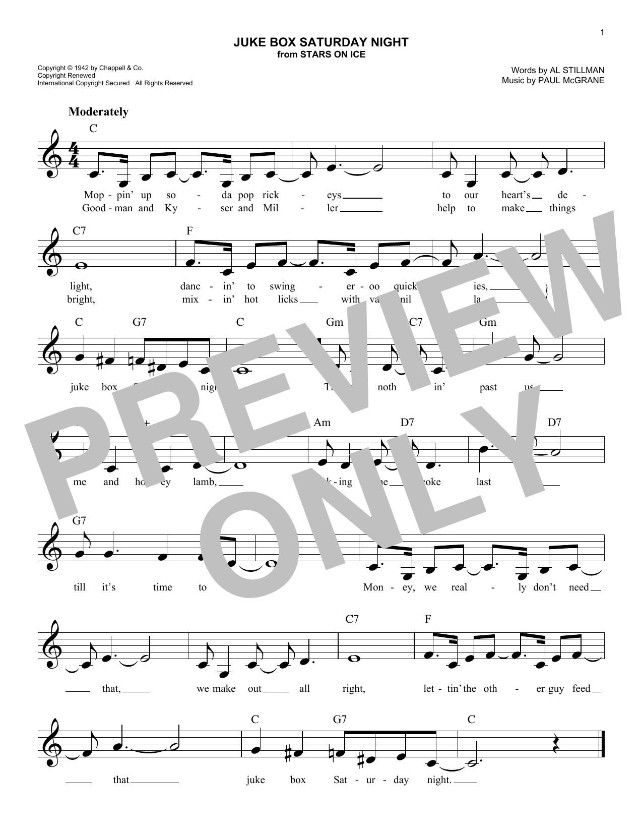 Juke Box Saturday Night (Lead Sheet / Fake Book) von Al Stillman