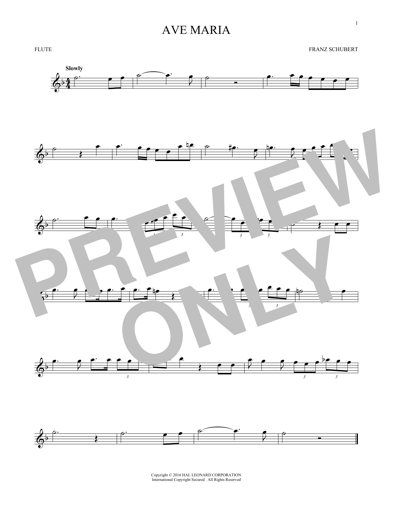 Ave Maria, Op. 52, No. 6 (Flute Solo) von Franz Schubert