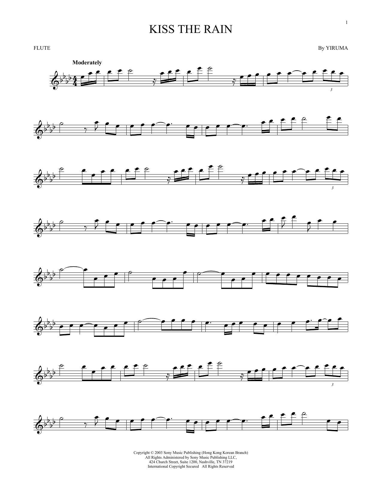 Kiss The Rain (Flute Solo) von Yiruma