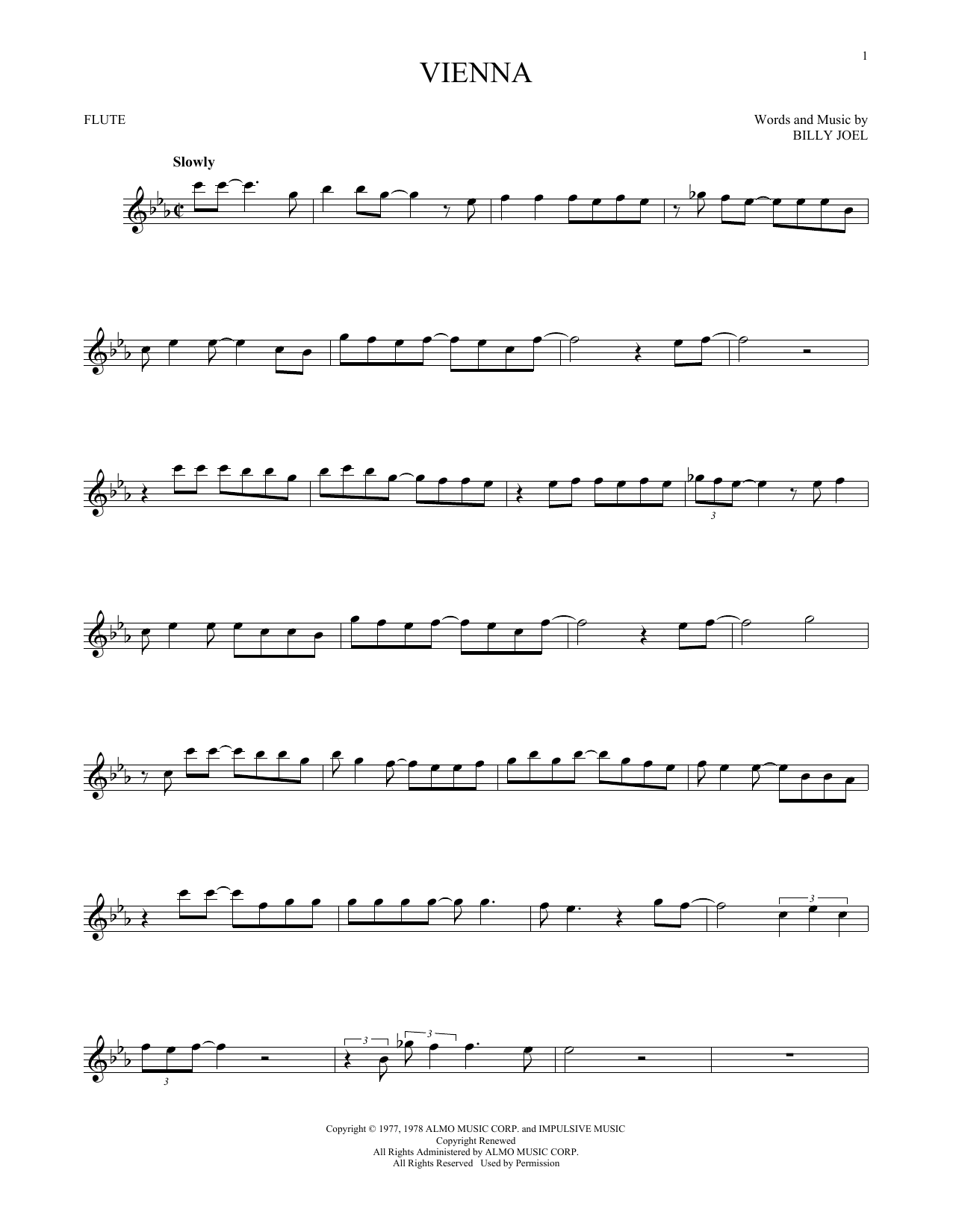 Vienna (Flute Solo) von Billy Joel