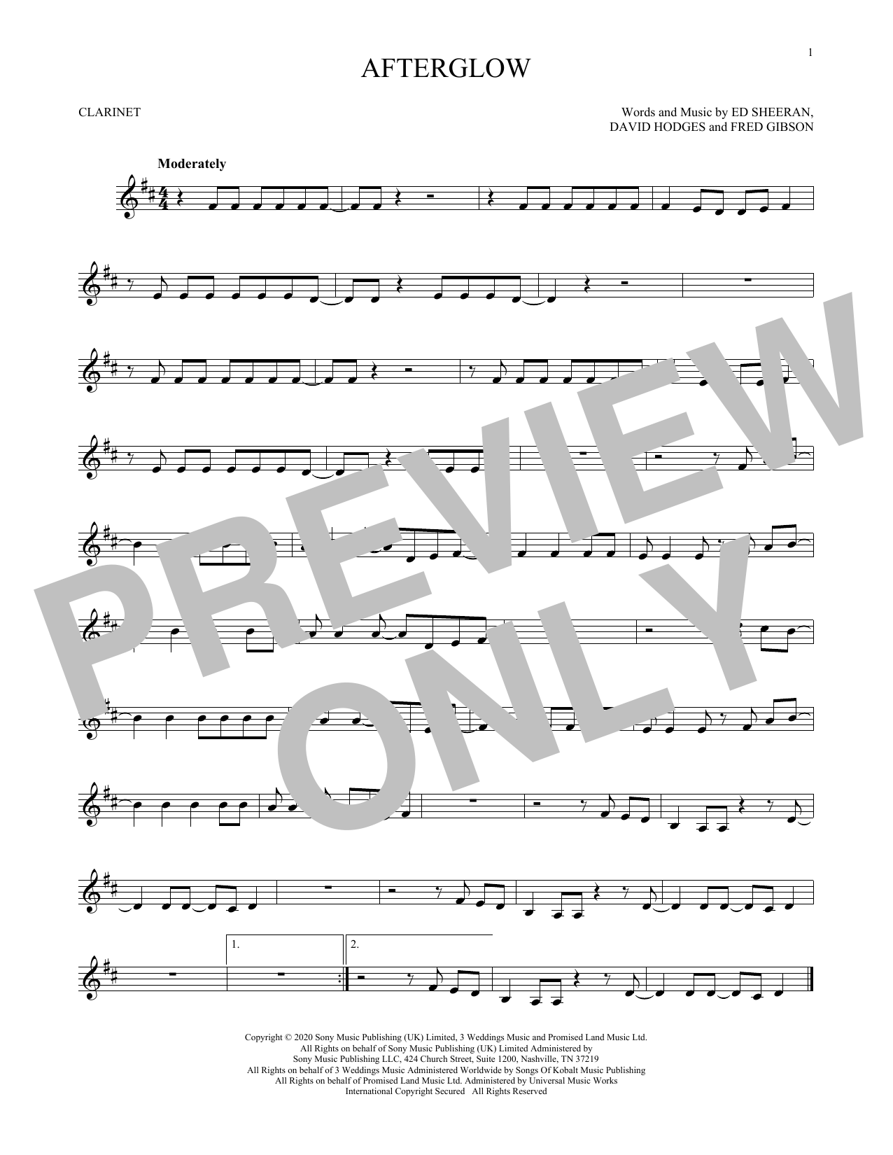 Afterglow (Clarinet Solo) von Ed Sheeran