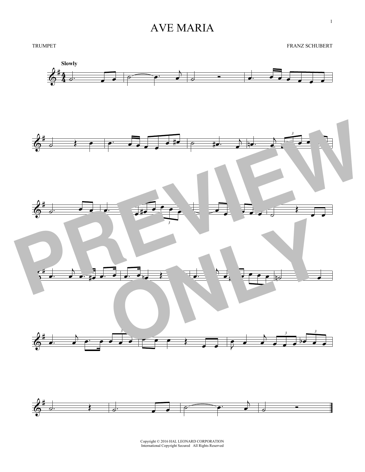 Ave Maria, Op. 52, No. 6 (Trumpet Solo) von Franz Schubert