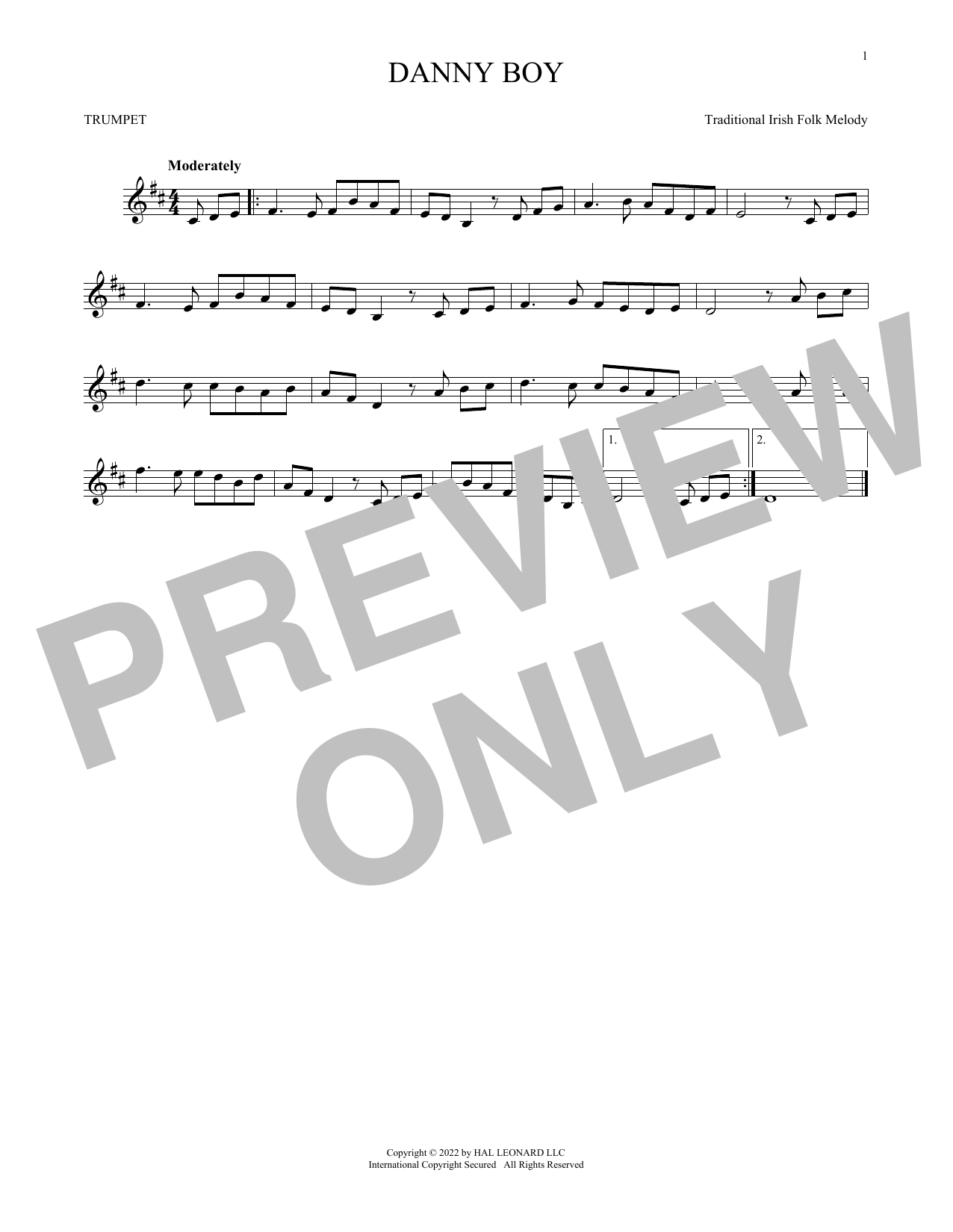 Danny Boy (Trumpet Solo) von Frederick Edward Weatherly