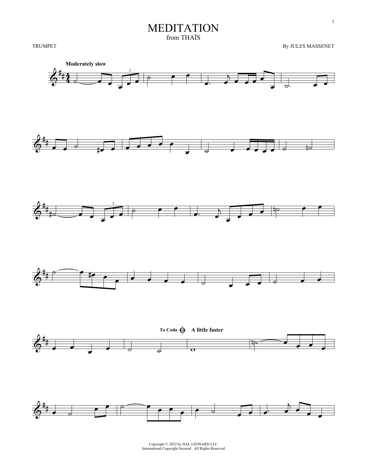 Meditation (Trumpet Solo) von Jules Massenet