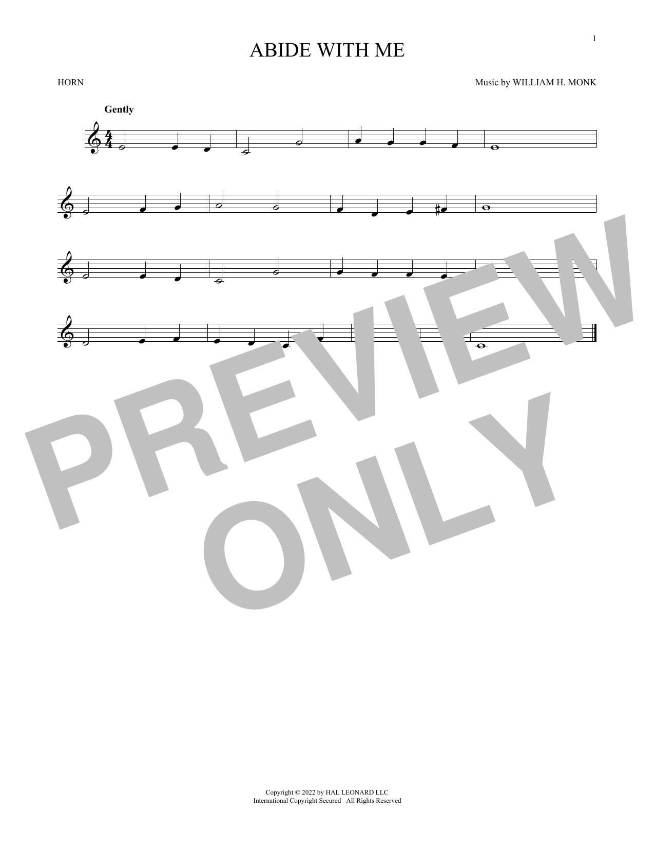 Abide With Me (French Horn Solo) von Henry F. Lyte