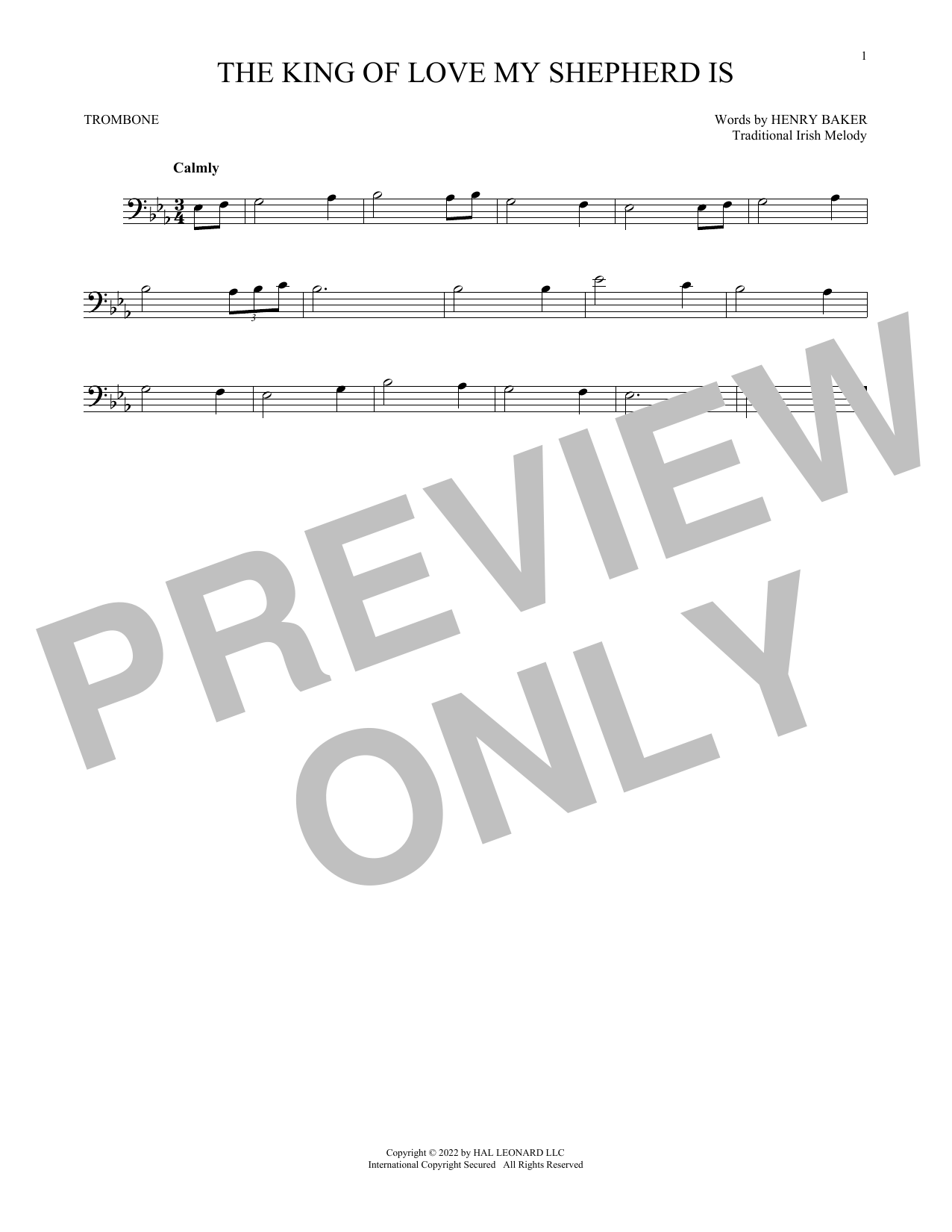 The King Of Love My Shepherd Is (Trombone Solo) von Henry Williams Baker