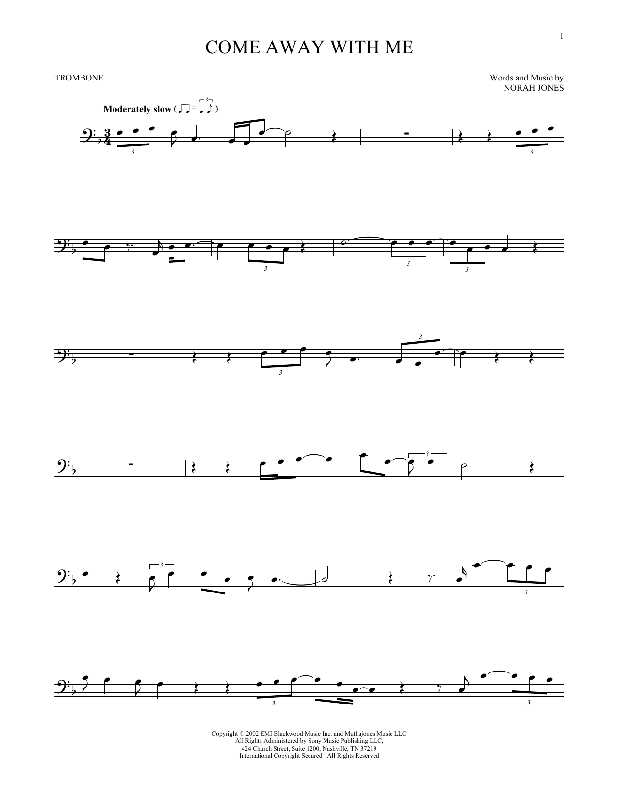 Come Away With Me (Trombone Solo) von Norah Jones