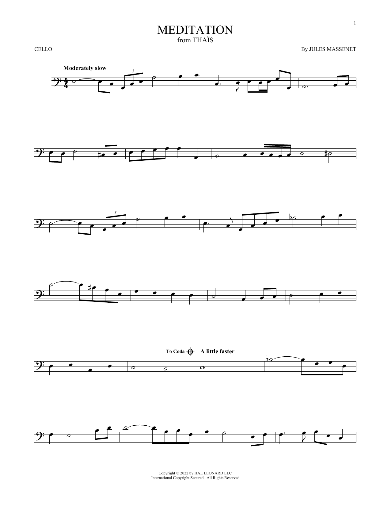 Meditation (Cello Solo) von Jules Massenet