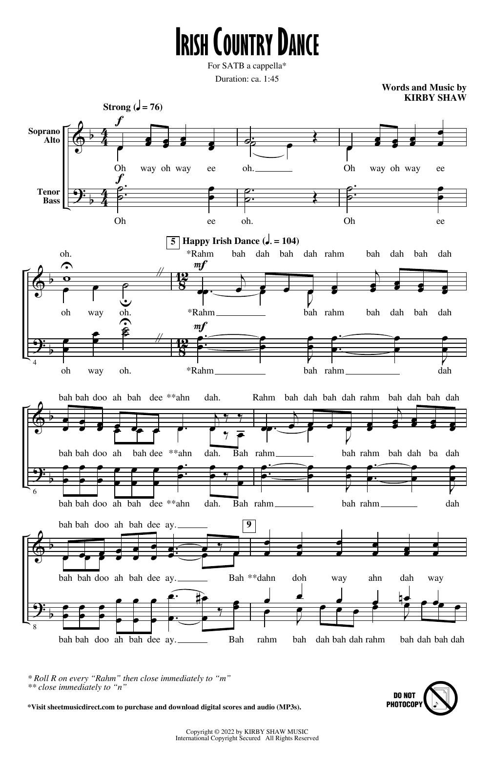 Irish Country Dance (SATB Choir) von Kirby Shaw