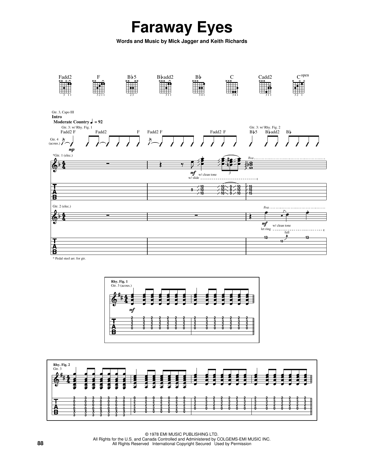 Faraway Eyes (Guitar Tab) von The Rolling Stones