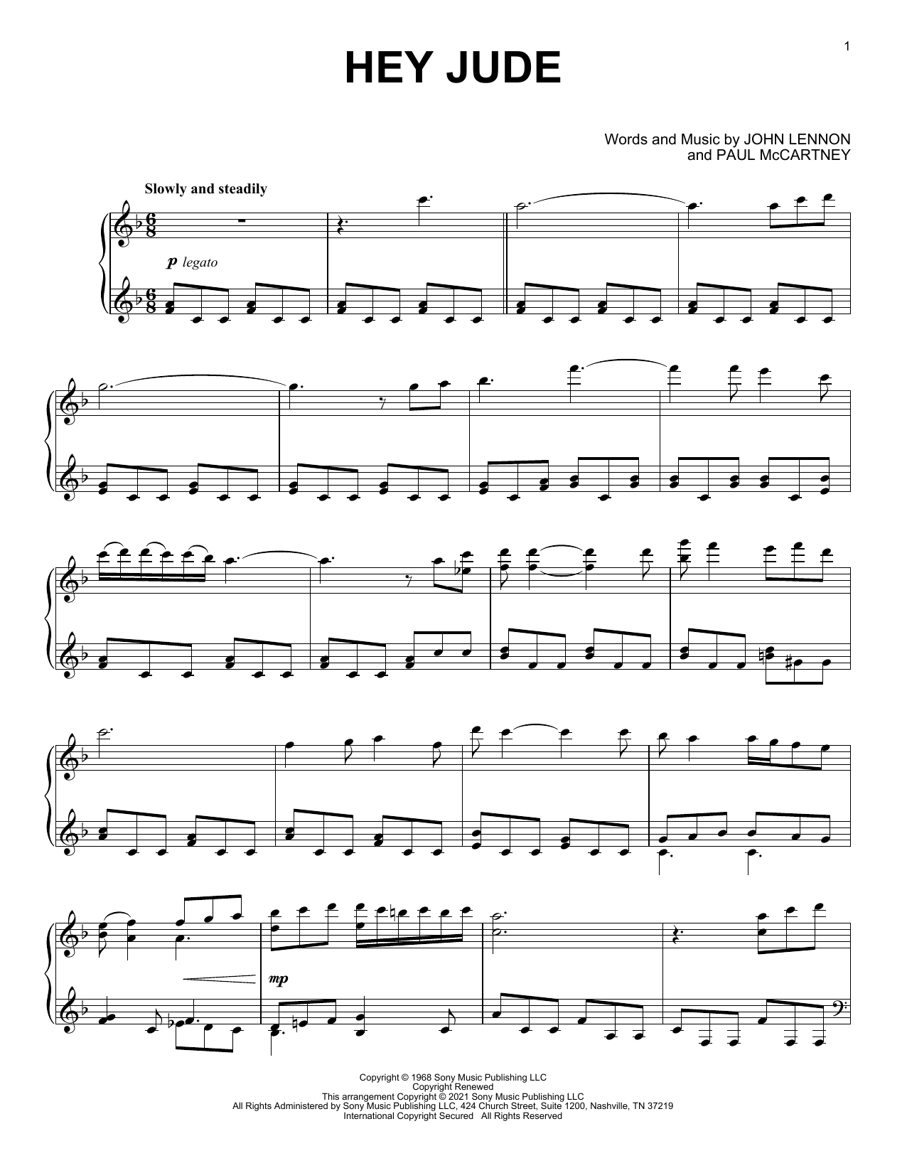 Hey Jude [Classical version] (arr. David Pearl) (Piano Solo) von The Beatles