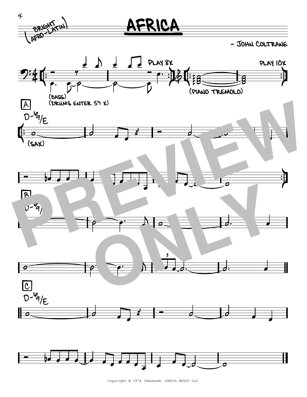 Africa (Real Book  Melody & Chords) von John Coltrane