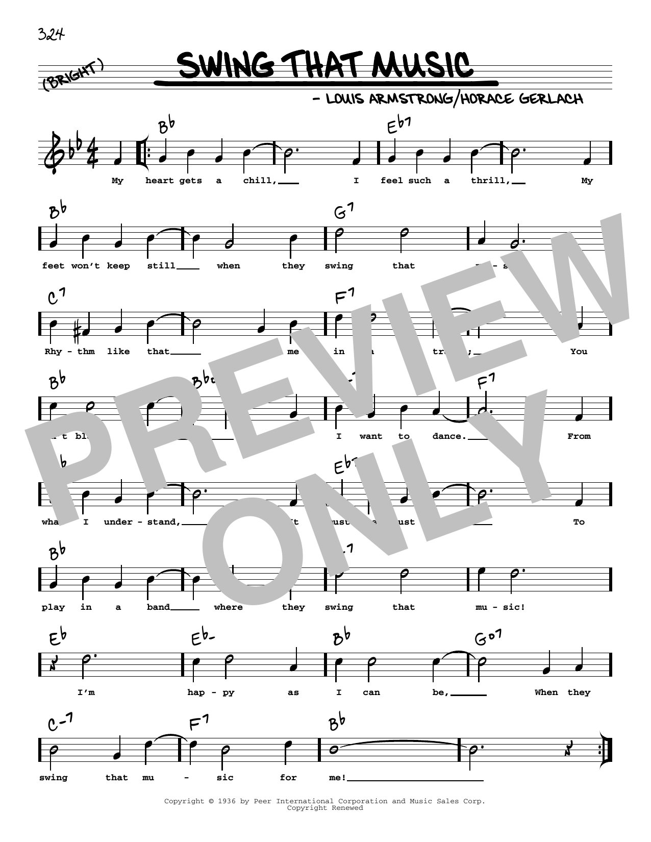Swing That Music (arr. Robert Rawlins) (Real Book  Melody, Lyrics & Chords) von Louis Armstrong