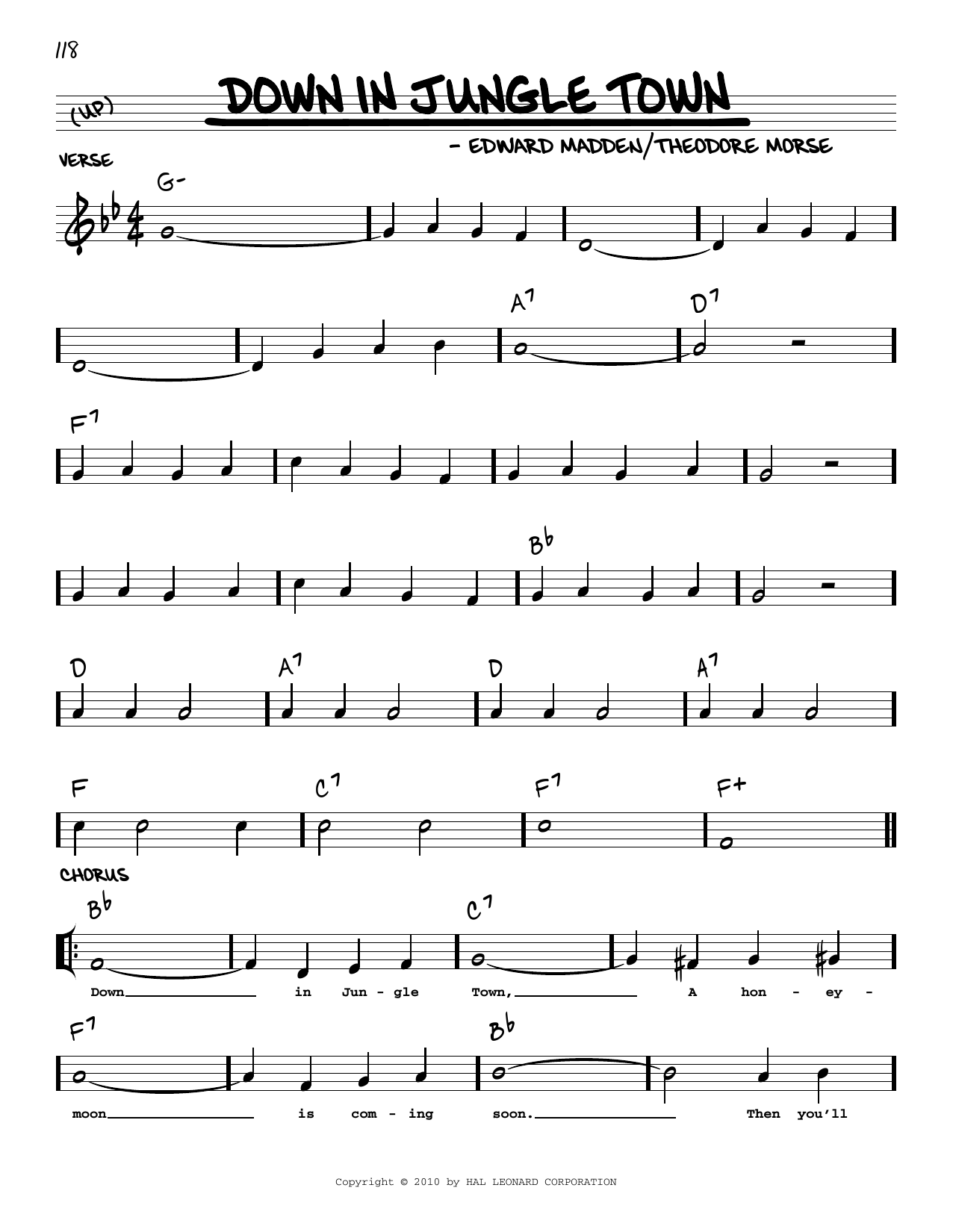 Down In Jungle Town (arr. Robert Rawlins) (Real Book  Melody, Lyrics & Chords) von Edward Madden