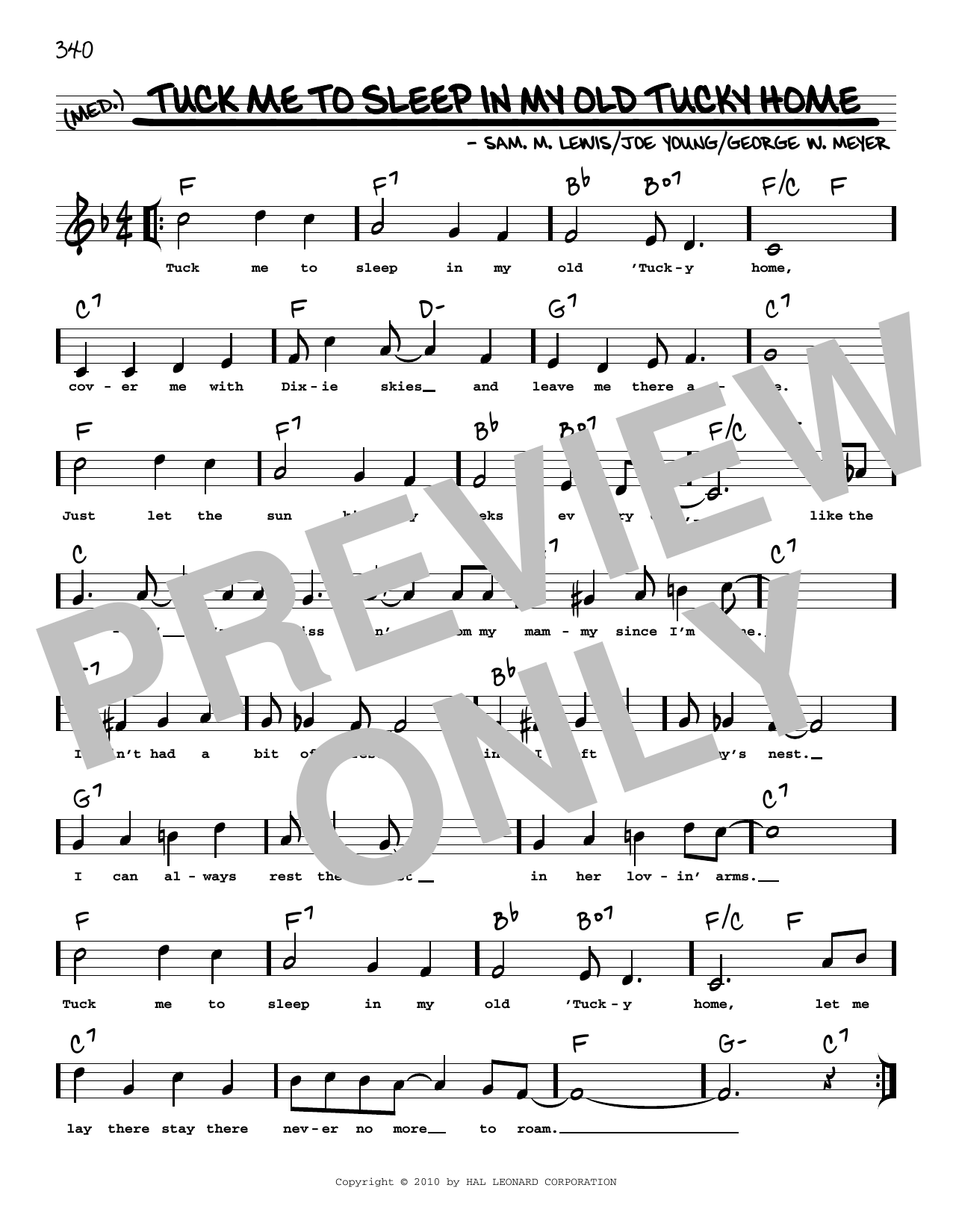 Tuck Me To Sleep In My Old Tucky Home (arr. Robert Rawlins) (Real Book  Melody, Lyrics & Chords) von Joe Young