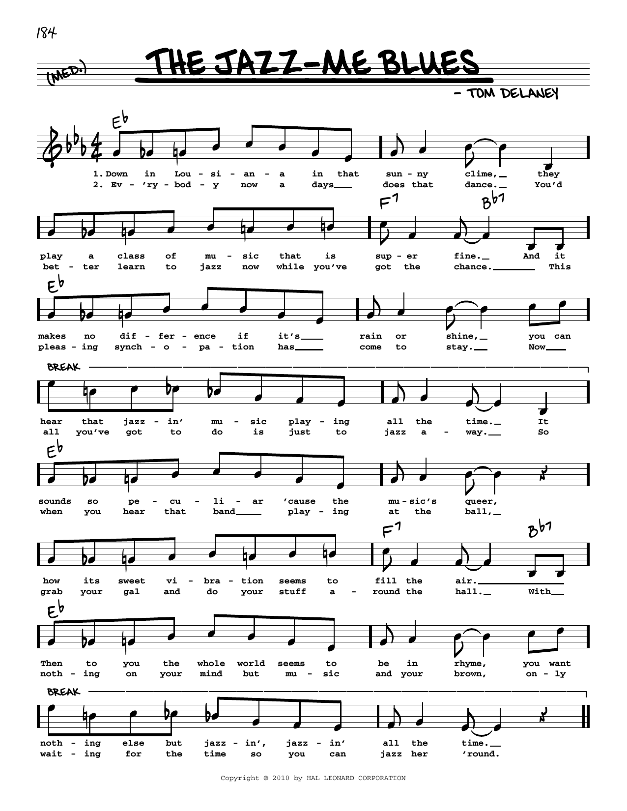 The Jazz-Me Blues (arr. Robert Rawlins) (Real Book  Melody, Lyrics & Chords) von Original Dixieland Jazz Band